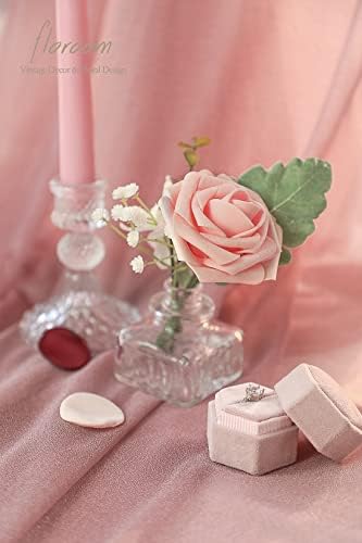 Floroom Artificial Flowers 25pcs Real Looking Coral Ombre Colors Foam Fake Roses with Stems for DIY Wedding Bouquets Bridal Shower Centerpieces Floral Arrangements Party Tables Home Decorations - Image 4