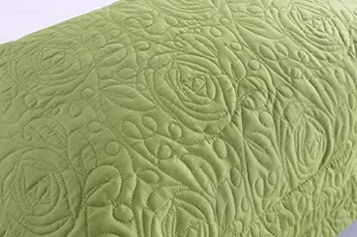 MarCielo 2-Piece Embroidered Pillow Shams, King Decorative Microfiber Pillow Covers Set, King Size (Green) - Image 5