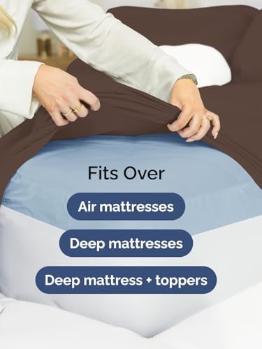 CGK Extra Deep Full Single Fitted Sheet Only - Brown - Image 6