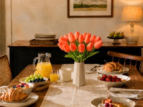 Mandy's 20pcs Artificial Dark Orange Tulips - Image 5