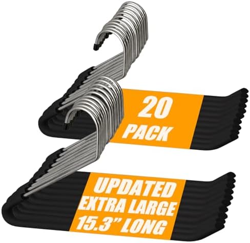 Huji Heavy Duty Open Ended Easy Slide Chrome Trouser Hangers Organizers (20 Open Ended Easy Slide Hangers) by HUJI