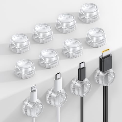 Lamicall 12 Pack Cord Organizer, [1s Lock] Spring Cable Holder Clips by Lamicall