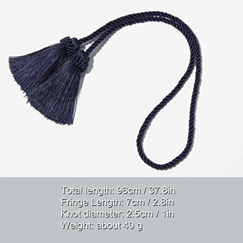 Curtain Tiebacks Handmade Curtain Holdbacks Rope with Tassel - Image 2