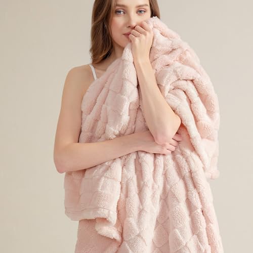 Bedsure GentleSoft California King Blanket for Bed - Super Soft Cozy Blankets for Kids Girls, Large Fuzzy Fleece Throw for Bedroom Decor, Light Pink, 102x96 Inches - Image 2