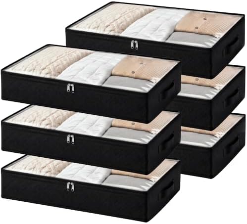 Fixwal Under Bed Storage Bags 6 Pack Underbed Containers for Clothing by Fixwal