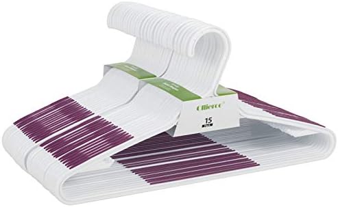 Plastic Clothes Hangers 30 Pack, Hangers with Grip Purple by Ollieroo