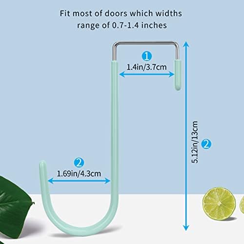 FYY Over the Door Hooks, Single-Hanger 4 Pack, Fits Doors 1 3/8" Green - Image 2