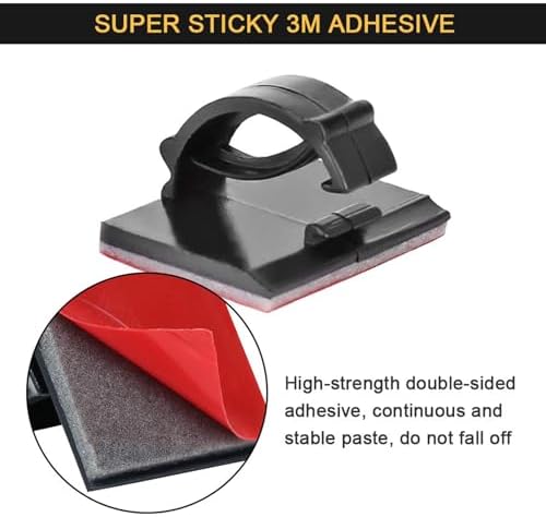Cable Clips Self with 3M Adhesive Cord Organizer Hooks for Office Home Car - Image 3