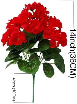 4 PCS Artificial Geraniums for Outdoors UV Resistant Fake Geraniums Flowers Silk Flowers for Home Garden Balcony Window Boxes Hanging Pot Decoration (Mix Color) - Image 2