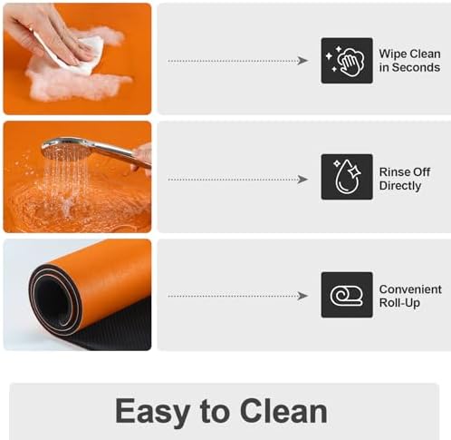 Ecotrim - Dish Drying Mat for Kitchen Counter | Coffee Bar Mat for Countertops | Heat Resistant Drainer Mat with Non-slip Rubber Backed | Hide Stain Kitchen Absorbent Draining Mat | Orange 16"x24" - Image 3