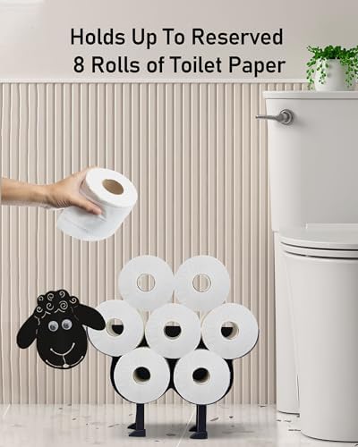 Sheep Toilet Paper Holder, Standing & Wall Mount Toilet Paper Storage - Image 2