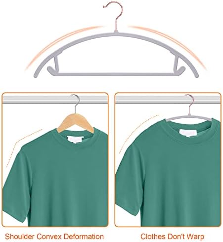 OIKA 50 Pack No-Bump Plastic Clothes Hangers, Gray, Non-Slip, Space-Saving - Image 3