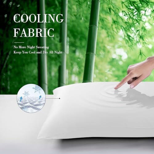WishSmile Cooling Queen Pillowcases Set of 2 Breathable Cool Silky Soft Rayon Derived from Bamboo Fabric, Moisture Wicking for Hot Sleepers, Hair and Skin Friendly, White, 2 Pack, 20x30IN - Image 4