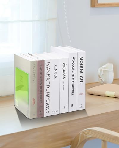 Honagu Book Ends, Acrylic Bookends, Clear Book End for Shelves, Desk Book Organizer, Book Stopper, Book Holder Stand Decorative for Heavy Books, CDs, Video Games (2 Pair/4 Pieces, Gradient Yellow) - Image 6