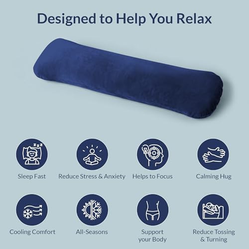 ODOXIA Weighted Pillow for Adults 6.5lbs (41" x 12") | Sleep Better & Feel Calm | Weighted Body Pillow for Stress Relief | Sleeping Hugging Pillows for Adults | Helps to Focus - Image 3