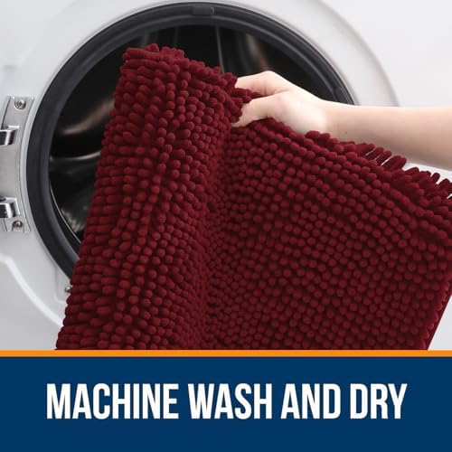 OLANLY Bathroom Rugs 32x20, Extra Soft Absorbent Chenille Bath Rugs - Image 5
