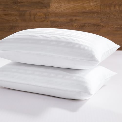 downluxe Goose Feather and Down Pillows, Bed Pillows Queen Size Set of 2 by Downluxe