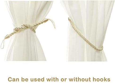 BEL AVENIR Curtain Tiebacks Ropes Tie-Backs,Handmade Holdbacks(Beige,2P) - Image 5