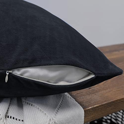 Home Soft Things Supersoft Decorative Solid Color Throw Pillow Covers Set of 4, 20x20 Inch, Black, Plush Modern Square Couch Bed Cushion Cover Home Décor - Image 5
