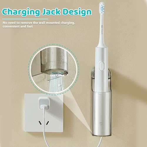 4 Pack Electric Toothbrush Holders for Bathroom, Wall Mounted Clear Electric Toothbrush Organizer, Self Adhesive Bathrooms Toothbrush Storage for Shower, Saving Space and Keep Drying (Grey) - Image 6