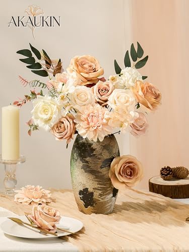Brown Nude Artificial Flowers Combo Box Silk Roses for DIY Bouquets - Image 2