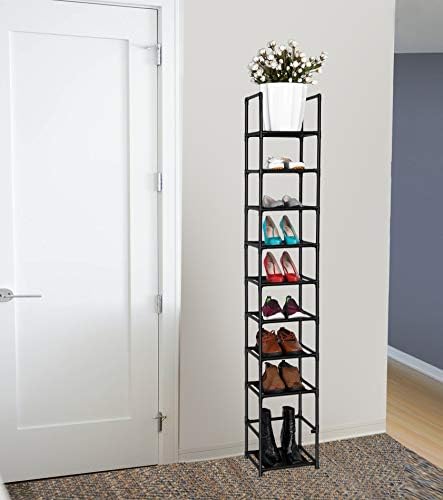 FIDUCIAL HOME 10 Tiers Vertical Shoe Rack 10 Pairs Skinny Shoe Shelf - Image 5