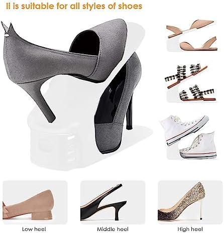 Soerreo Shoe Slot Storage Box Adjustable Shoe Rack Save Space Suitable for High Low Heels, Sneakers and Sandals (10 Piece Set,White) - Image 3