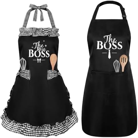King & Queen Aprons Gift for Couple by Cotwinter