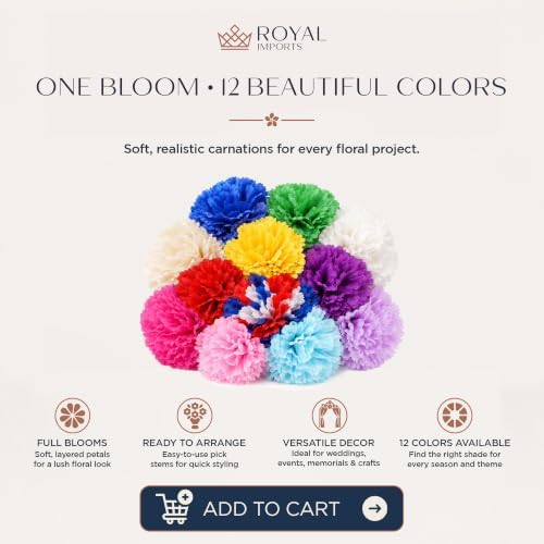 Royal Imports Carnation Artificial Flowers for Weddings – Purple 100pk - Image 5