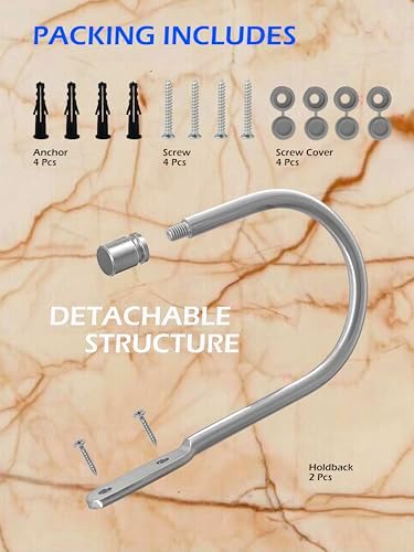 Arnorx Decorative Curtain Holdbacks, Wall Mounted Tiebacks, Metal Drapery Hooks, 2 PCS, Matte Brushed Nickel - Image 4