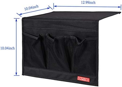 Zafit Bedside Storage Organizer - Table Cabinet Organizer Caddy for Remotes, Phone, Glasses (Classic 4 Pockets - Black) - Image 2