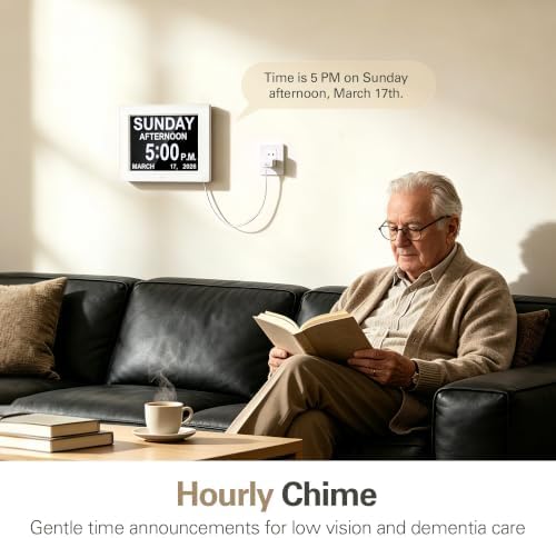 JALL 8" Large Digital Calendar Day Clock for Seniors 2026 - Easy to Read Alzheimer's Dementia Memory Loss Clock for Elderly with IPS Wide Angle，Day & Date, 12 Custom Alarms & Auto-Dimming, Black - Image 3