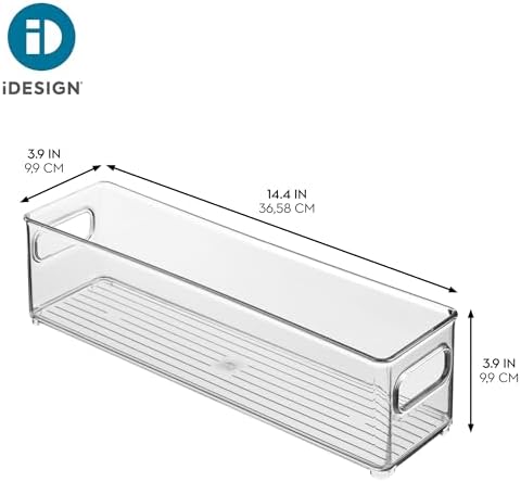 iDesign Stackable Fridge Bin with Handles, Set of 3, Clear - Image 4