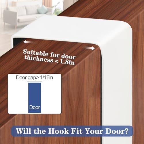 DkOvn 2 Pack Over The Door Hooks, No Assembly Required Door Hanger Hook - Image 3
