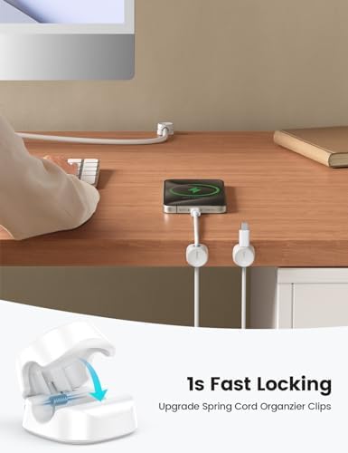 Lamicall 8 Pack Cord Organizer, [1s Lock] Cable Management Clips for Desk - Image 2