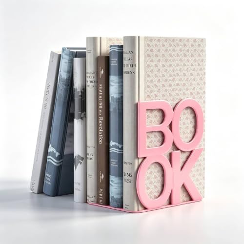 Book Ends Pink Metal BookEnds for Bookrack Desk,Books by shikaman