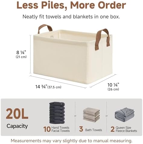 StorageWorks Closet Storage Bins, Shelves Baskets, Beige, 2-Pack - Image 6