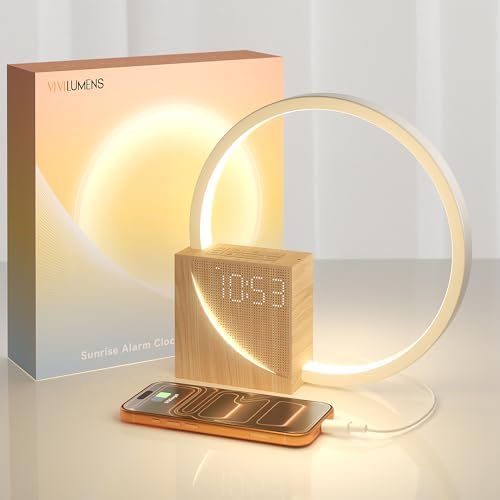 Vivilumens Sunrise Alarm Clock with Sound Machine for Heavy Sleepers Adults by LightUpExquisiteLife