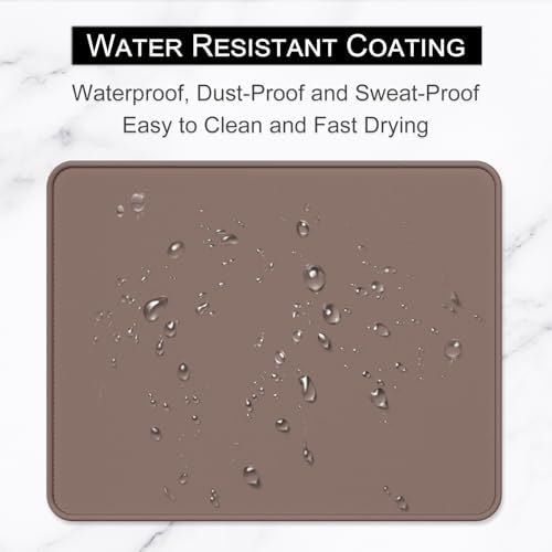Hsurbtra Mouse Pad, Premium-Textured Square Mousepad 10.2 x 8.3 Inch, Stitched Edge Anti-Slip Waterproof Rubber Pretty Cute Computer Mat for Office Gaming Laptop Women Kids Dark Brown - Image 5
