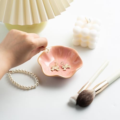 Mecaikru Ceramic Ring Dish, 4 in Jewelry Tray with Kiln Glaze Catchall Bowl - Image 5
