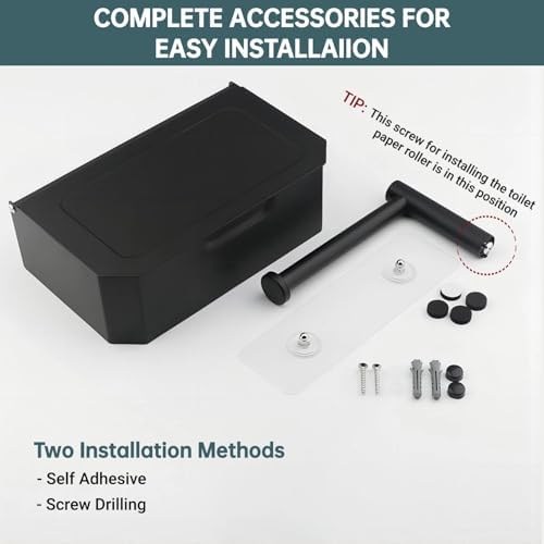 Toilet Paper Holder with Shelf, Wall Mounted Wipes Dispenser - Image 6