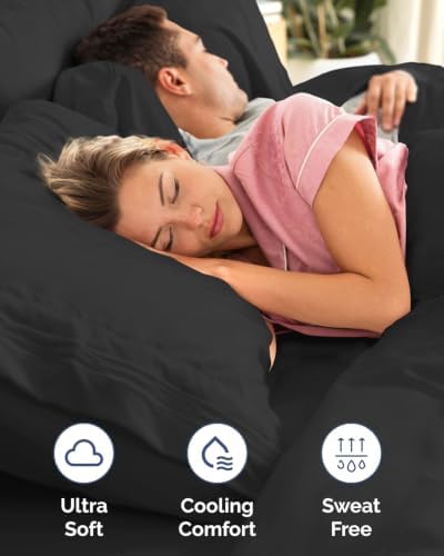 CGK Linens 2 Pack Extra Deep Queen Fitted Sheets - Black - Image 3