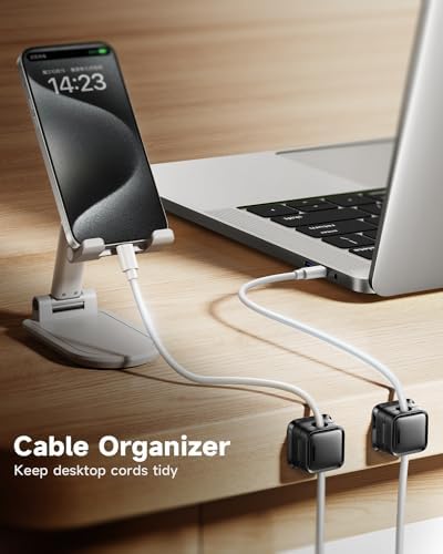 Cord Organizer Holder, 8 Pack Magnetic Desk Cable Clips Management, Hide Phone Charging Cable Keeper, Strong Adhesive Wire Charger Holder for Nightstand, Kitchen Appliances, Office Supplies - Image 5