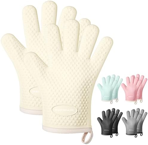 MAD SHARK Silicone Oven Mitts with Fingers Heat Resistant 450°F in Kitchen by MADSHARK