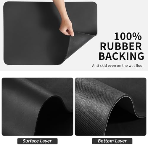 HotLive Dish Drying Mat for Kitchen Counter, Heat Resistant Drainer Mats with Non-slip Rubber Backed, Hide Stain Kitchen Super Absorbent Draining Mat, Easy to Clean Dish Rack Pad, Black 18"x24" - Image 5