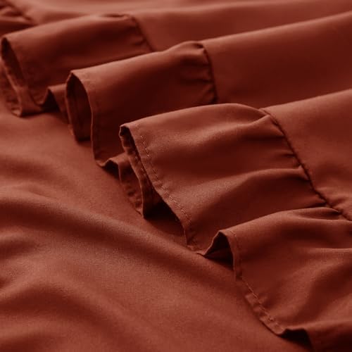 KKJIAF Ruffle Pillow Cases King Size Set of 2, Dusty Orange - Image 6