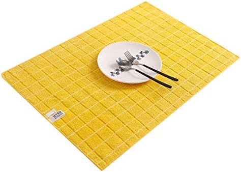 Microfiber Dish Towels - Soft, Super Absorbent and Lint Free Kitchen Towels - 8 Pack (Lattice Designed Yellow Colors) - 26 x 18 Inch (Yellow) - Image 5