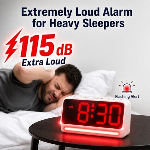 REACHER Extra Loud Alarm Clock for Heavy Sleepers Adults, Kids and Teens - Image 2
