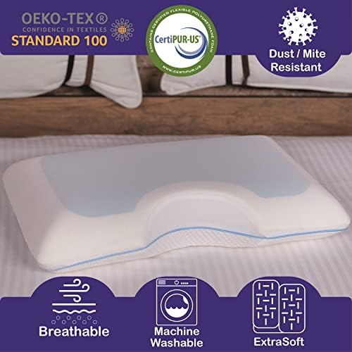 Side Sleeper Pillow - Bed Pillow - Cooling Pillow - My Skin Friendly Memory Foam Pillow - Pillow Cover Cervical Pillow Orthopedic Pillow Supports Posture Neck Bed Pillow Sleeping Pillow - Image 3
