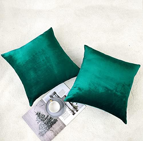 NiNi ALL Teal Velvet Throw Pillow Covers 20x20 Pack of 2 Decorative Couch - Image 3